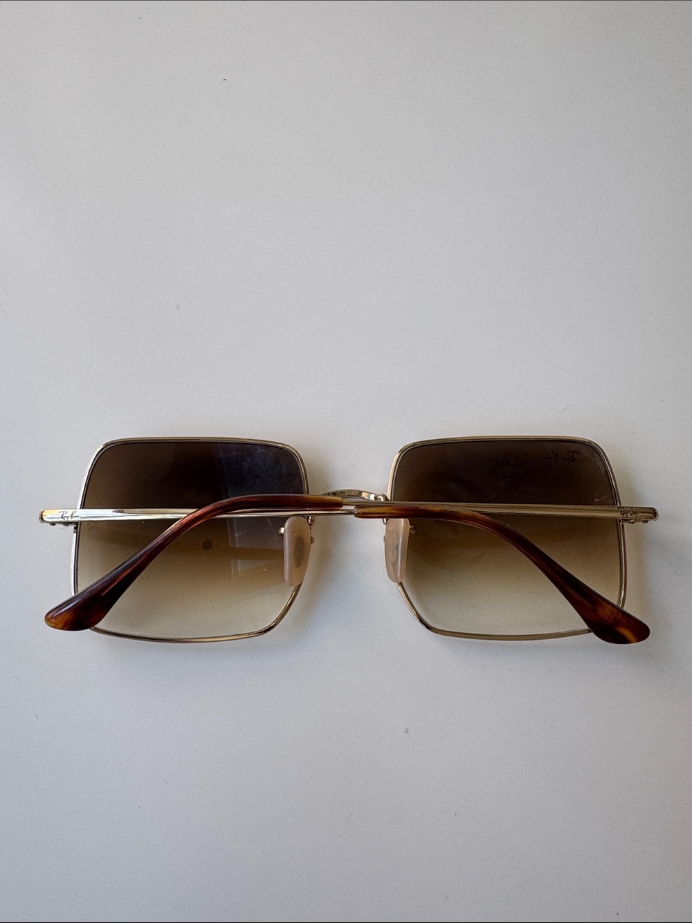 Ray-Ban Women’s Gold Frame Sunglasses with Brown Gradient Lenses - Picture 3 of 4